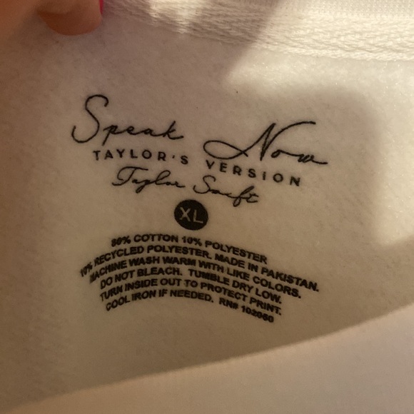 Taylor Swift SPEAK NOW (TAYLOR'S VERSION) TRACKLIST WHITE CREWNECK - Picture 5 of 5